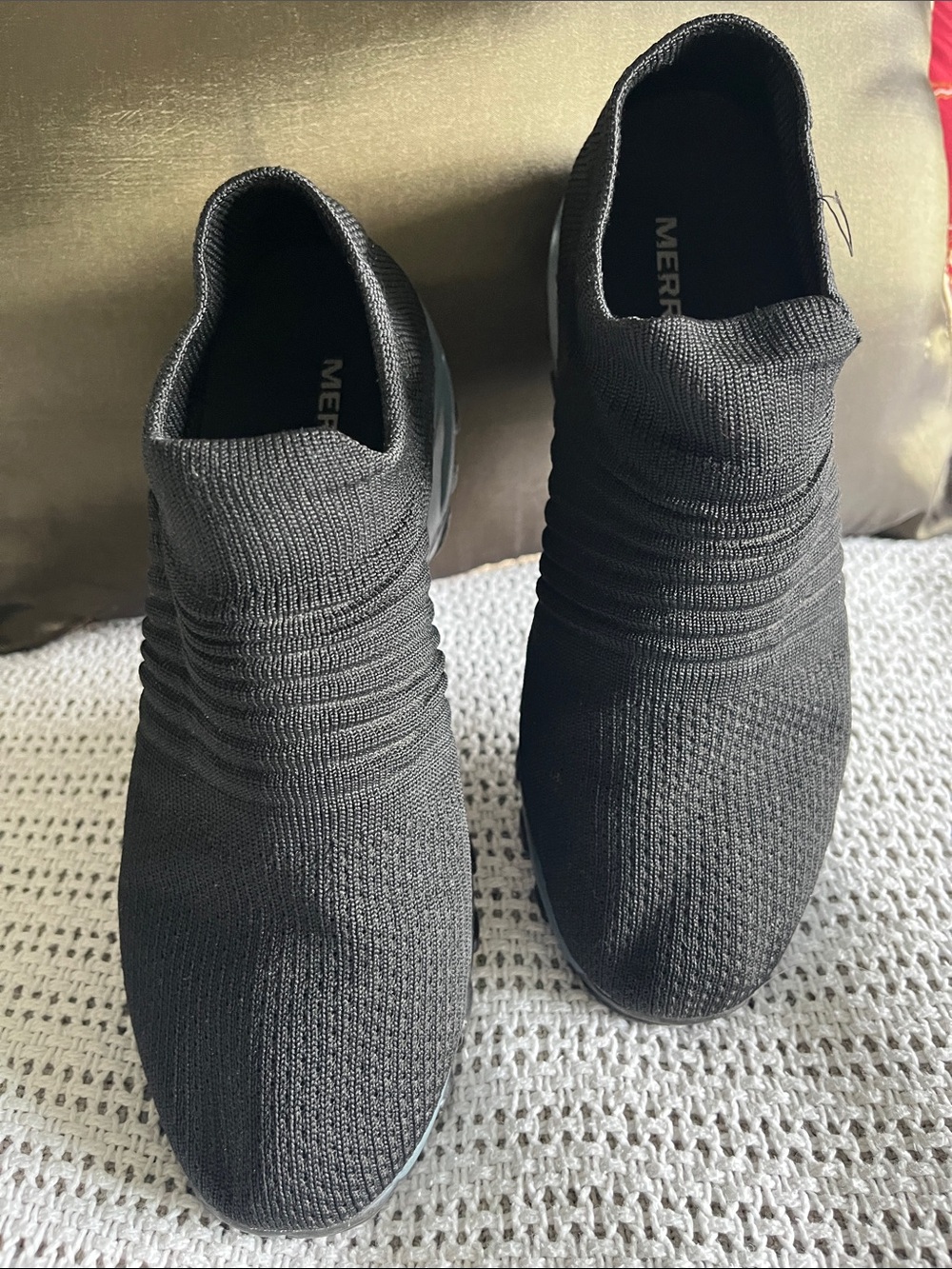 Merrell Women’s Black Knit Slip-On Sneakers